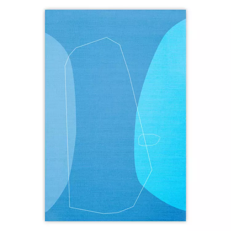 Poster Shapes of Blue - abstract blue composition of shapes and lines