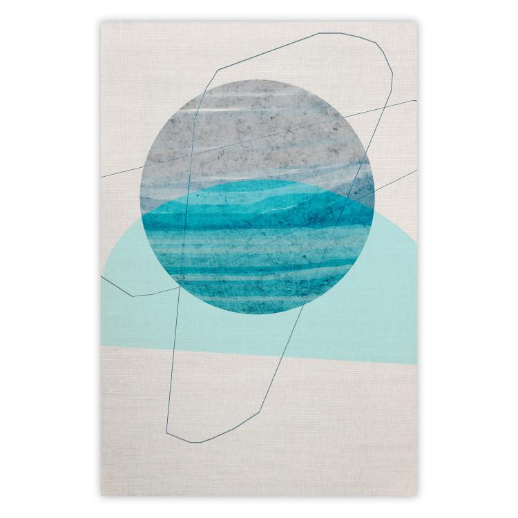 Poster Blue Sunset - abstract composition of geometric figures