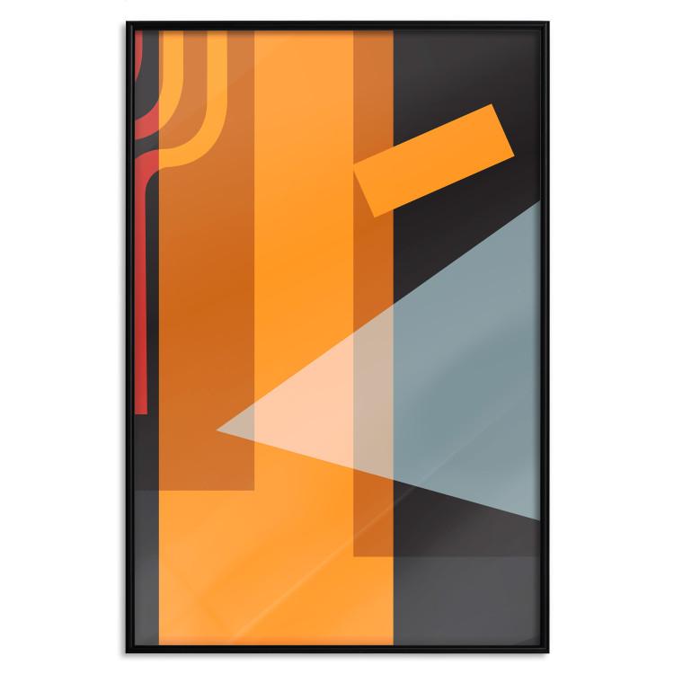 Poster Neons - abstract composition of geometric figures on a black background