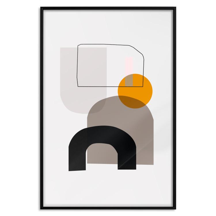 Poster Primitive Man - abstract geometric figures on a light background