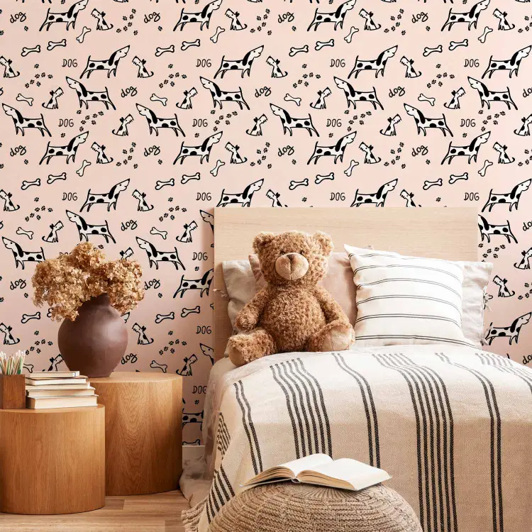 dog wallpaper bedroom