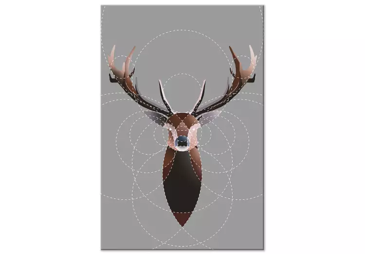 Canvas Deer in Circles (1 Part) Vertical