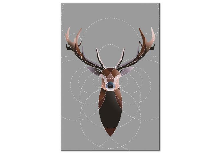 Canvas Deer in Circles (1 Part) Vertical