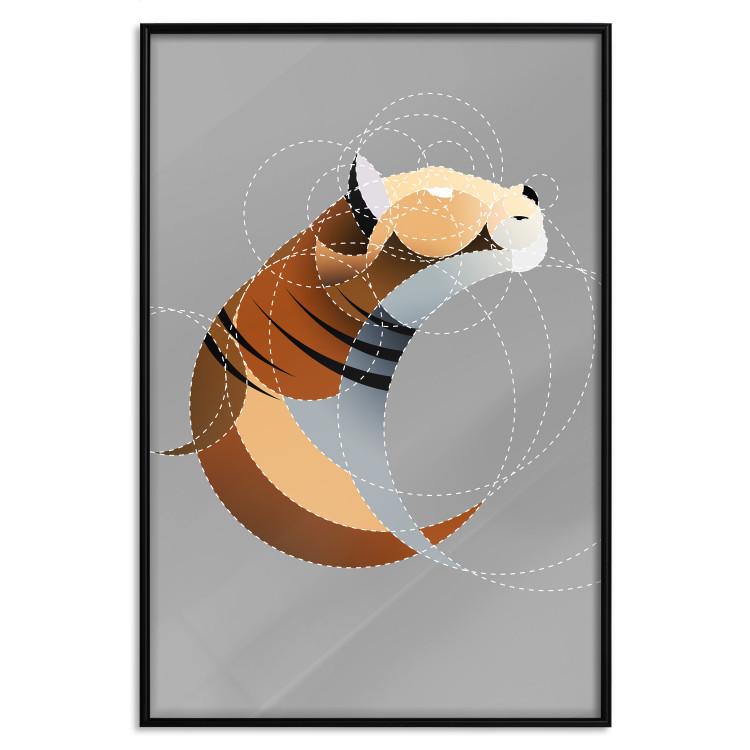 Poster Tiger in Circles - abstract wild animal made of geometric figures