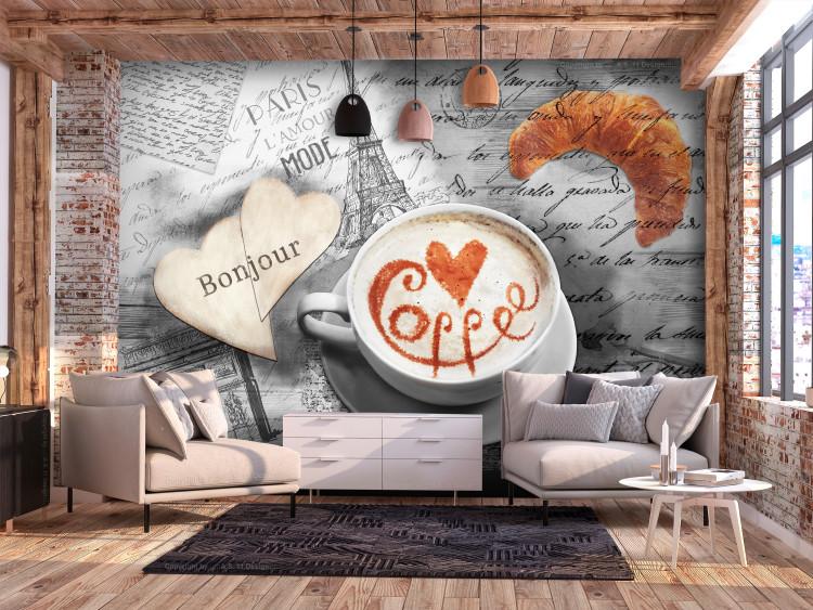 Wall Mural Paris Coffee - Retro style background with the Motif of Paris and the inscription in French