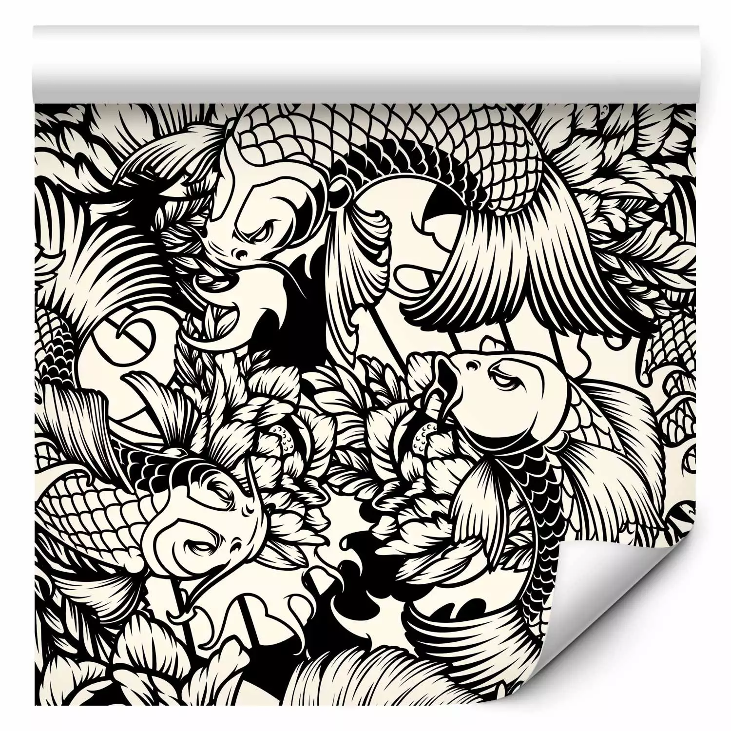 Modern Wallpaper Fish Among Flowers