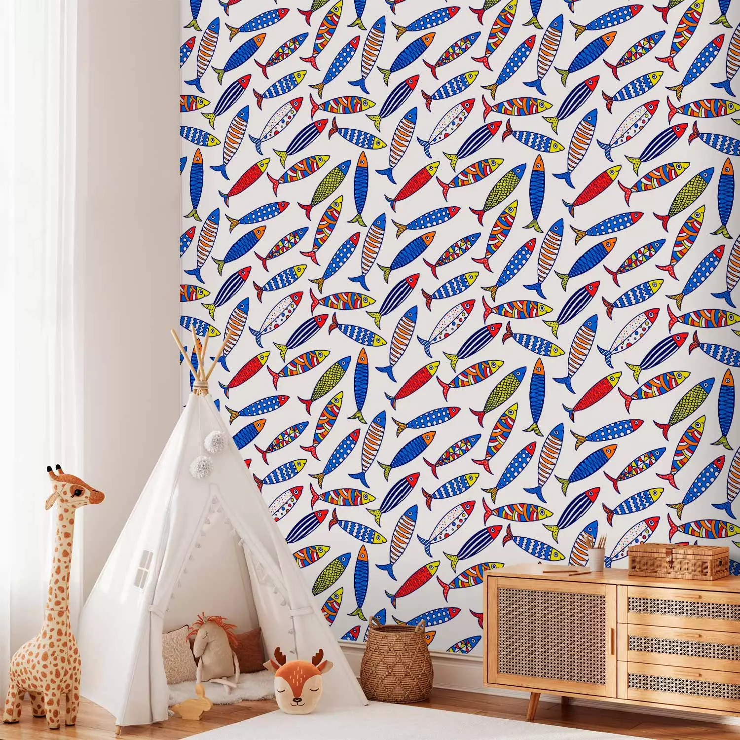 Modern Wallpaper Colourful Shoal