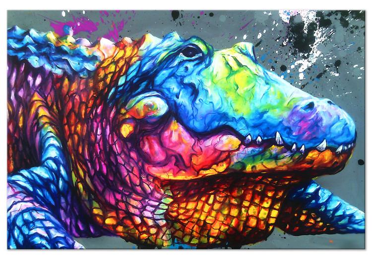 Canvas Colourful Alligator (1 Part) Wide