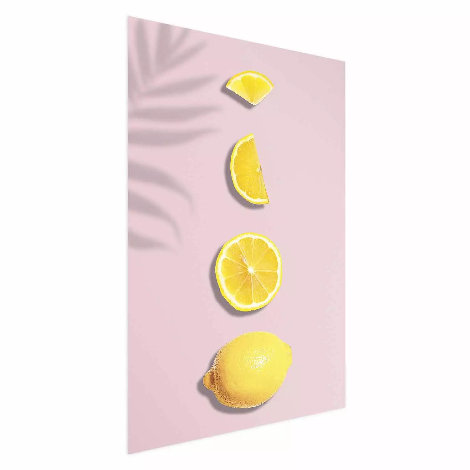 Wall Poster Slice of Exoticism - lemon in various cross-sections on a pastel background