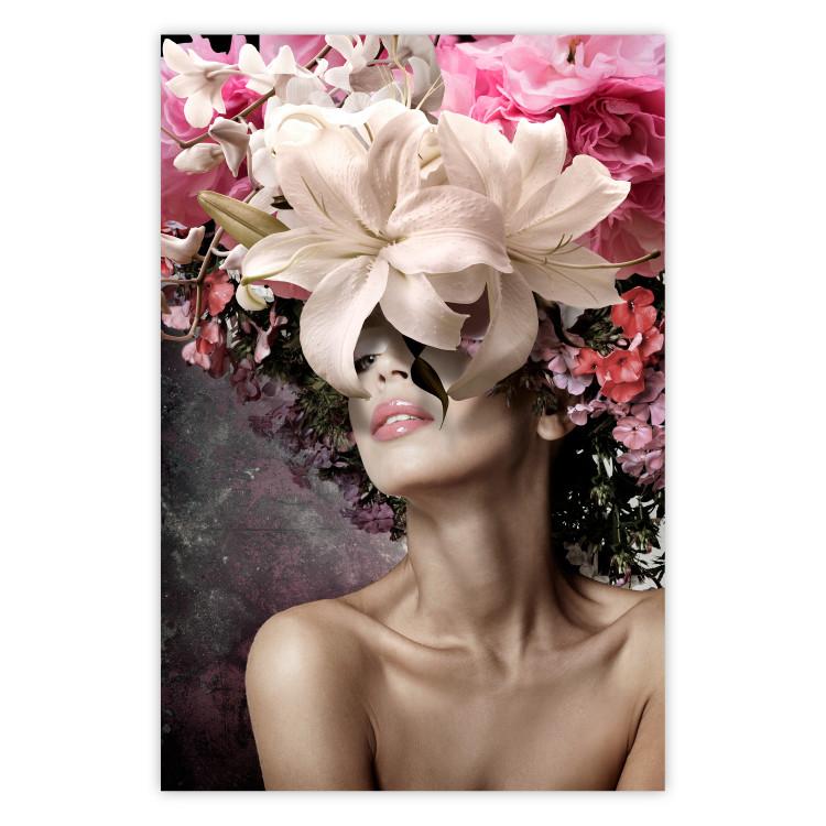 Poster Scent of Dreams - woman with flowers on her head in an abstract motif
