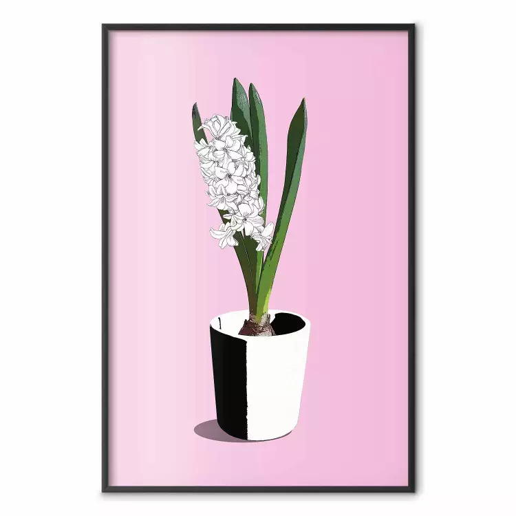 Floral Delicacy - plant in a pot on a pink pastel background