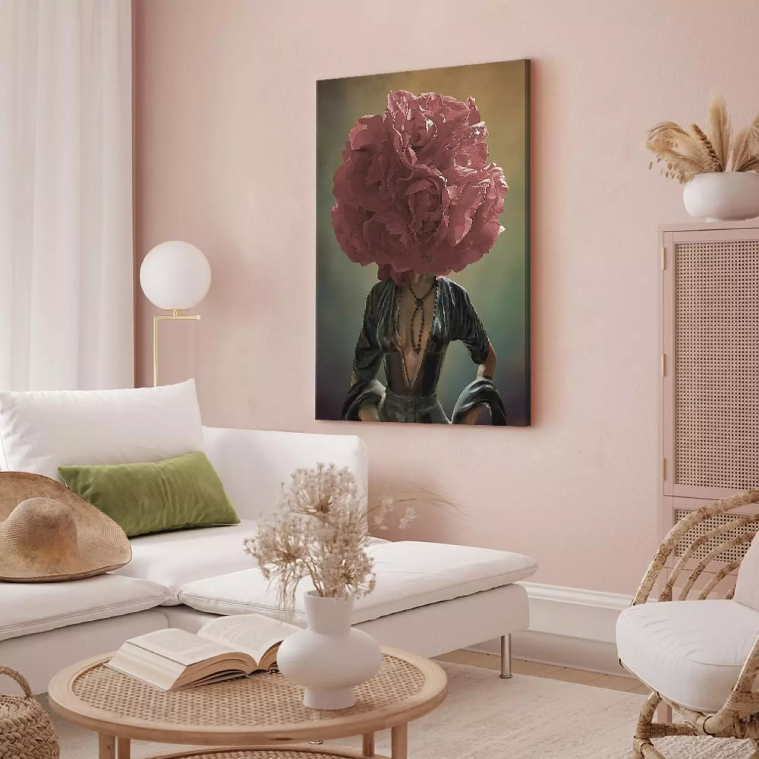 Canvas Print Floral Thoughts vertical - abstraction with a botanical motif