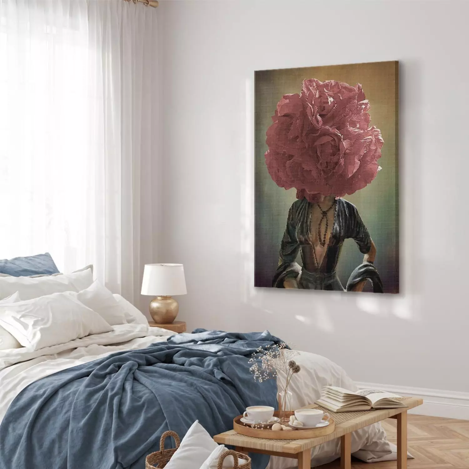 Canvas Print Floral Thoughts vertical - abstraction with a botanical motif