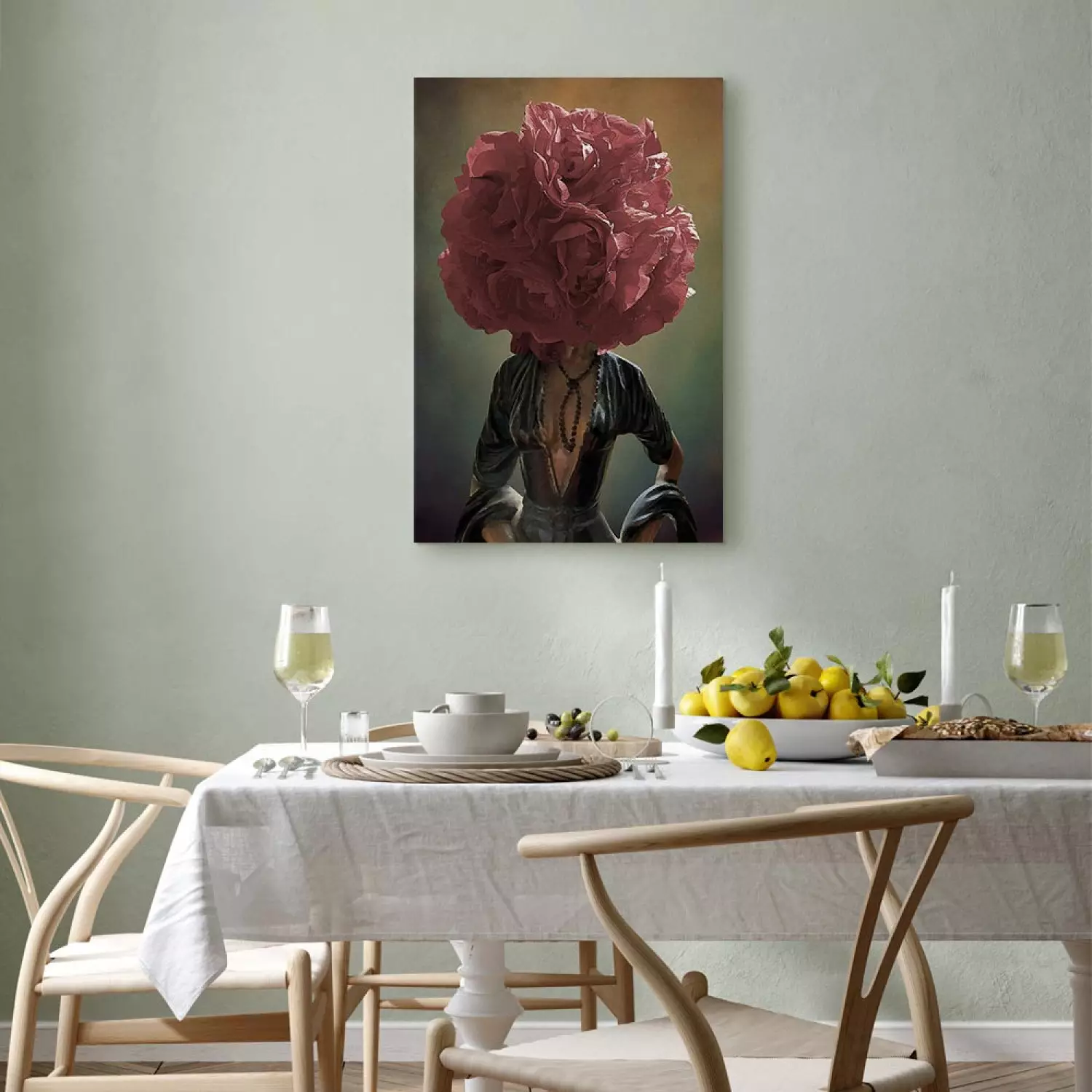 Canvas Print Floral Thoughts vertical - abstraction with a botanical motif