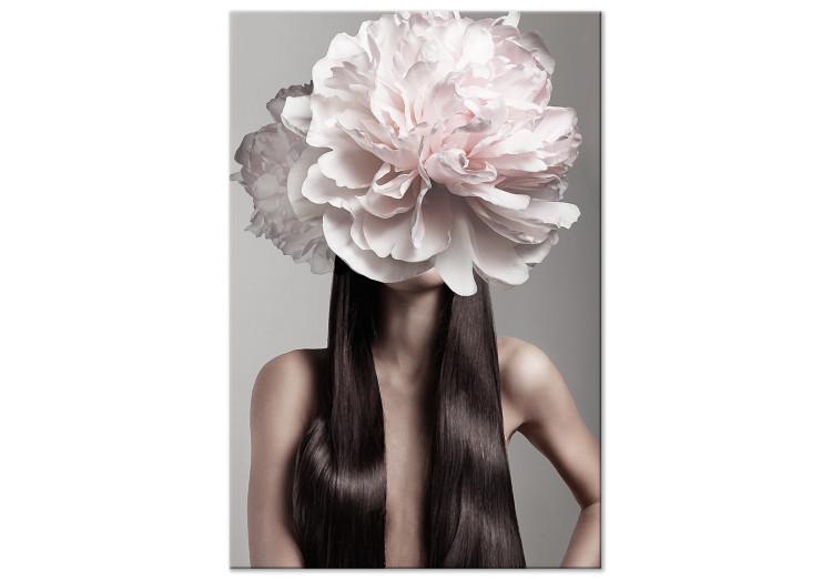 Canvas Blossom Head (4-part) - eclectic fantasy with a woman and peony