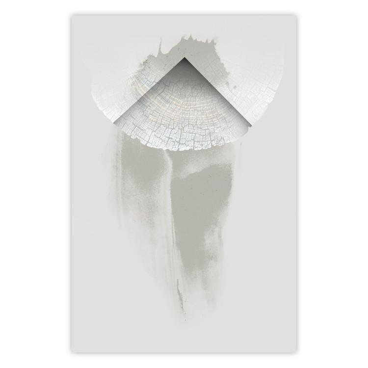 Poster Beginning - abstract composition of a gray and patched concrete wall