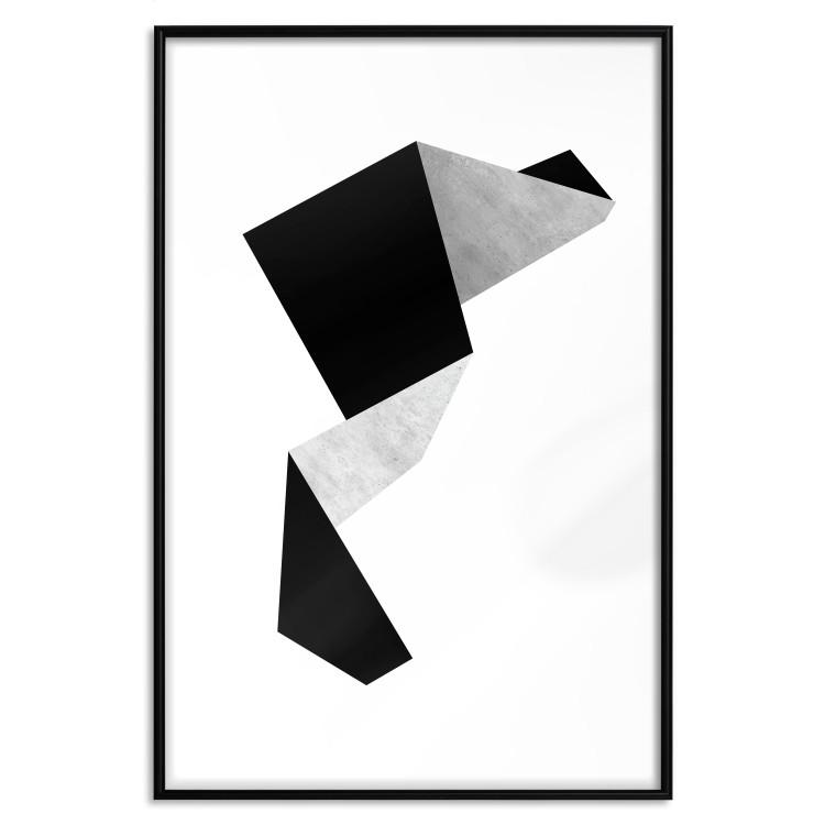 Poster Module - black and white abstract geometric figure on a light background