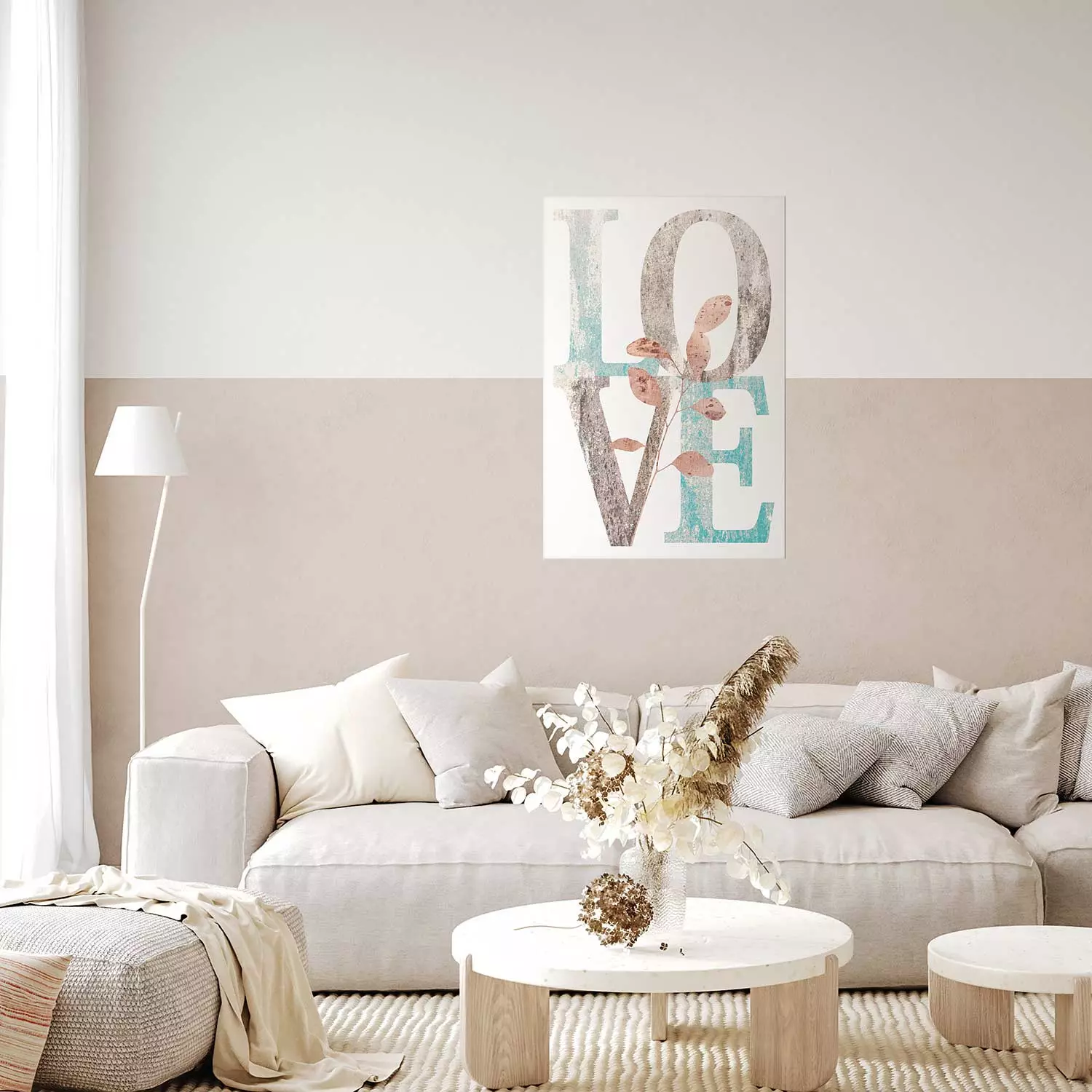 Poster Blooming Letters - blue and black letters forming an English word