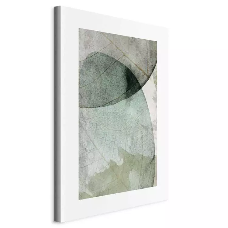 Two large leaves - abstract plant motifs on a beige background