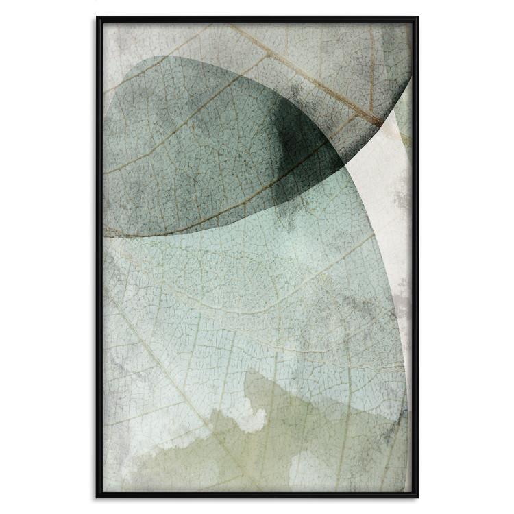 Poster Spring Clouds - composition of light green leaves with visible texture