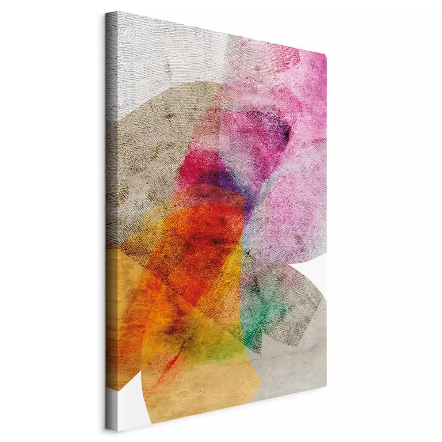 Canvas Art Print Kaleidoscope vertical - colorful abstraction and beige background