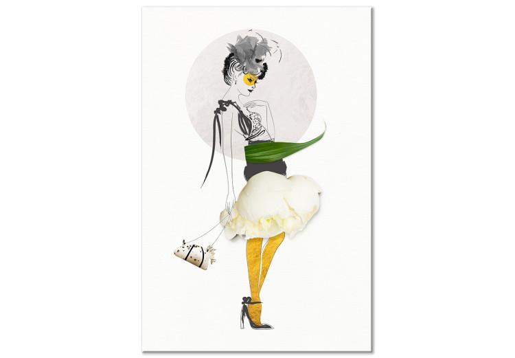 Canvas Elegant woman in yellow stockings - abstract portrait