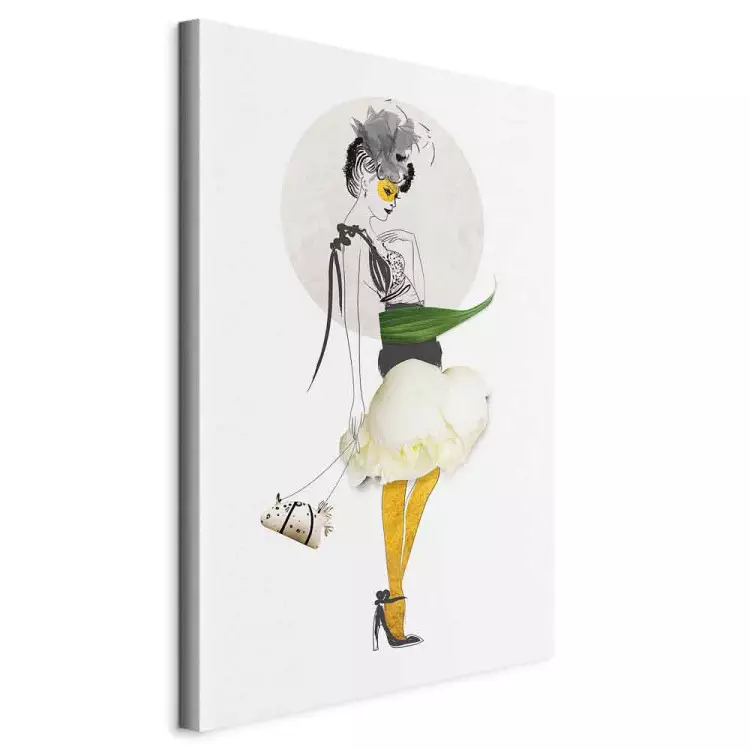 Elegant woman in yellow stockings - abstract portrait