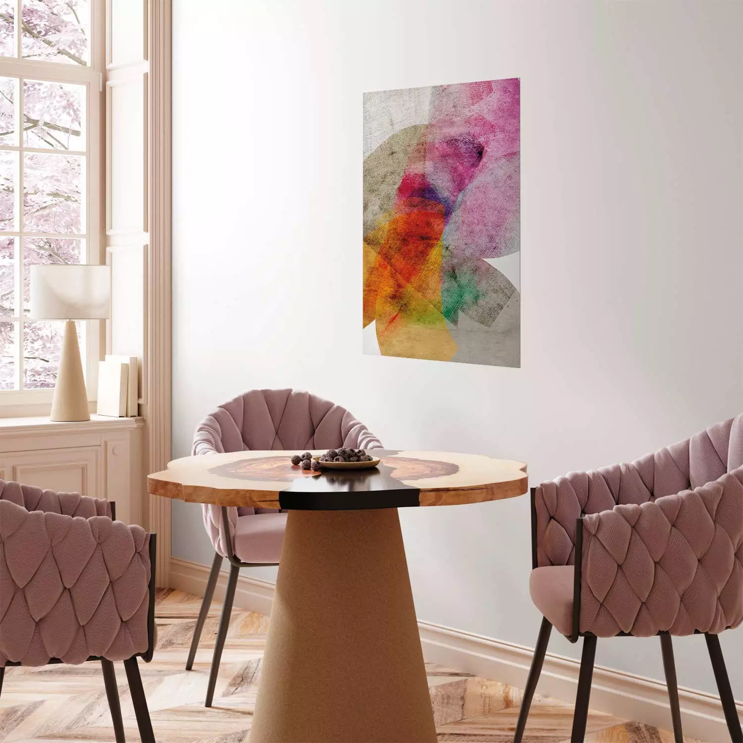 Wall Poster Kaleidoscope - abstract composition of multicolored fabric texture