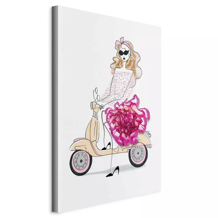 Girl on a Scooter (1-part) vertical - abstract woman