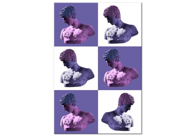 Canvas Greek bust - white and purple vintage composition