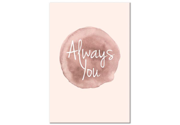 Canvas Always You (1-part) vertical - English writing on a pink background