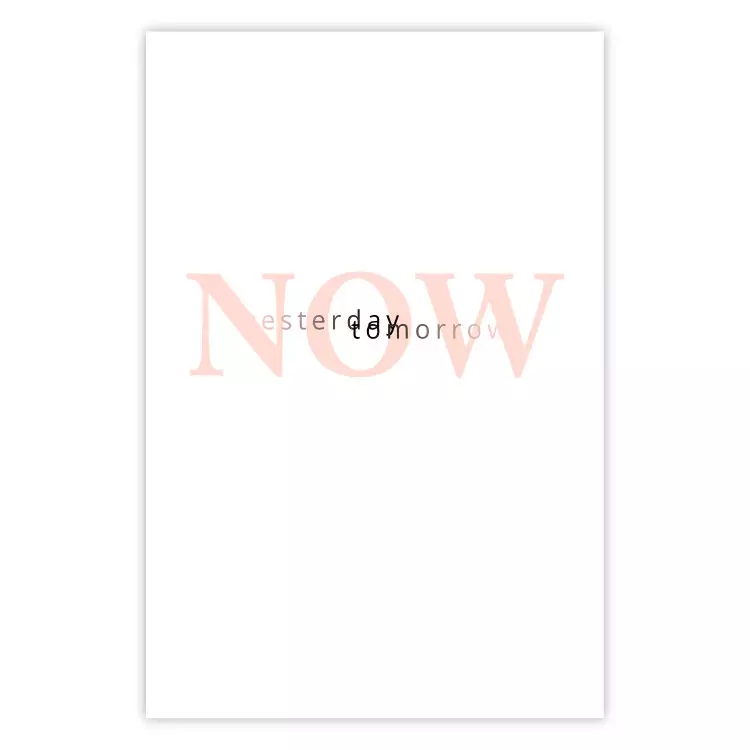 Poster Now - English text in large and small on contrasting white background