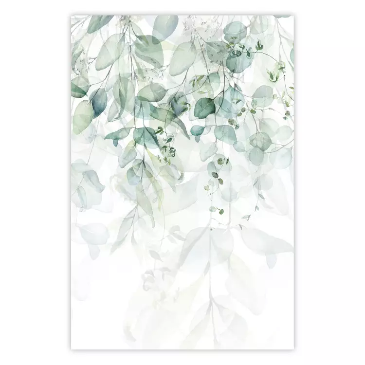 Poster Gentle Touch of Nature - jungle leaves composition on white background