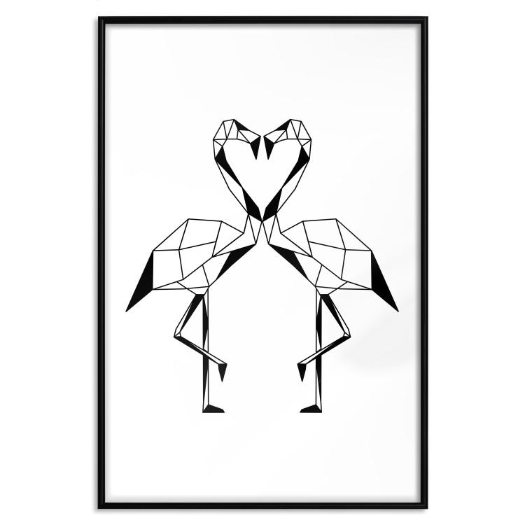 Poster Subtle Flame - abstract birds forming heart shape