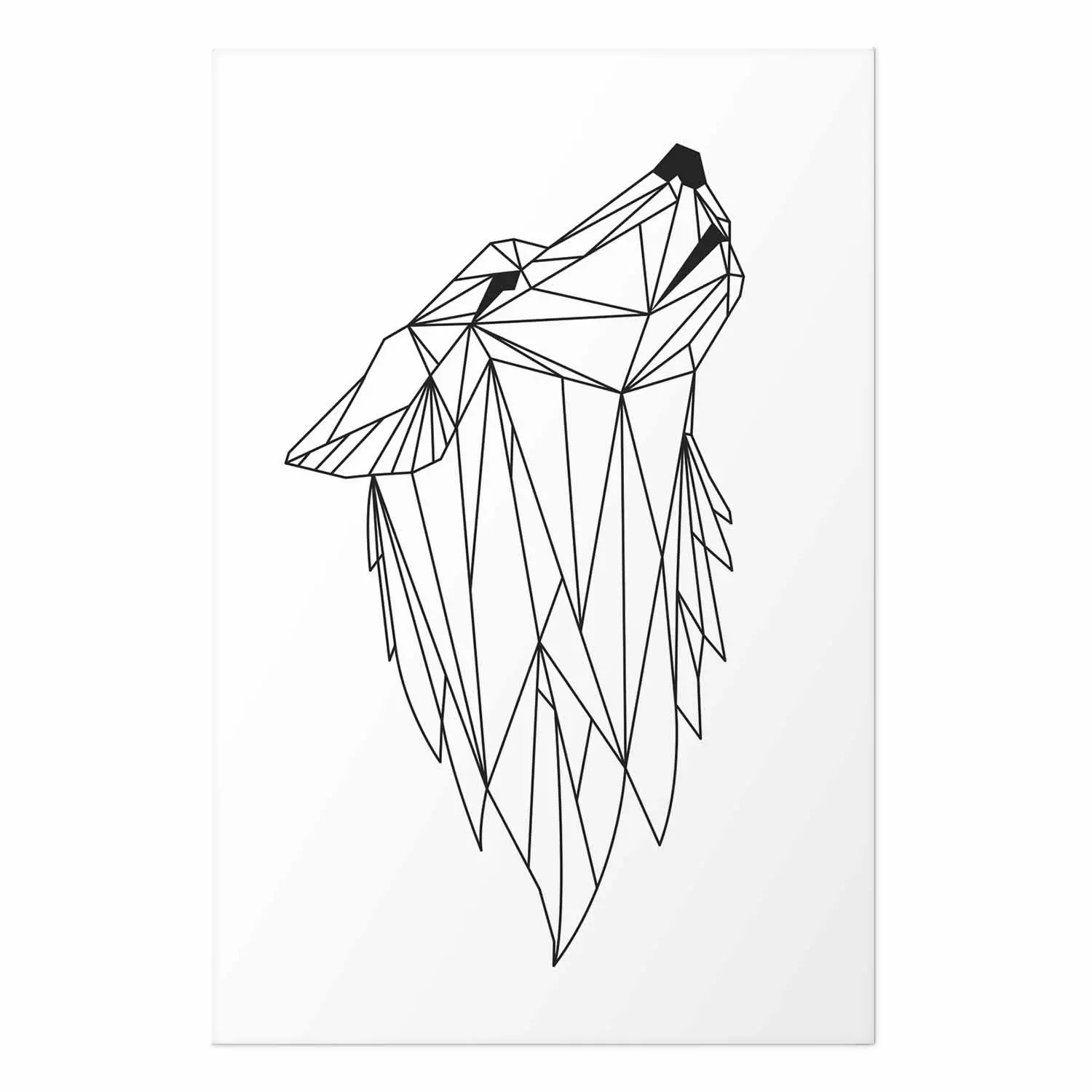 Wall Poster Geometric Wolf - abstract line art of wolf with geometric figures
