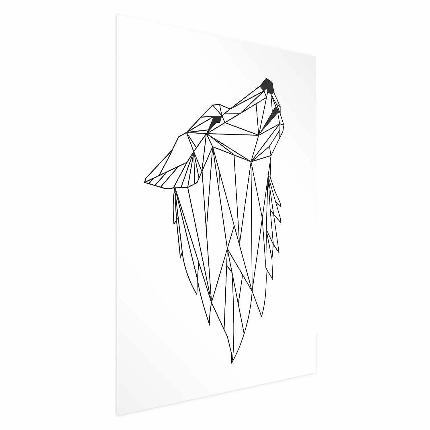 Wall Poster Geometric Wolf - abstract line art of wolf with geometric figures