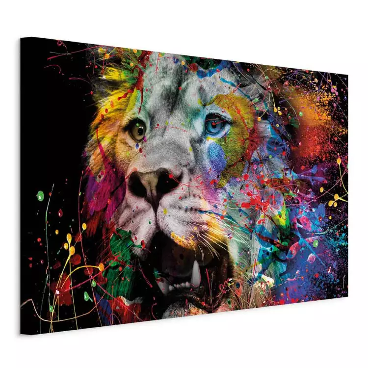 King of Kings (1-part) wide - futuristic lion on a black background
