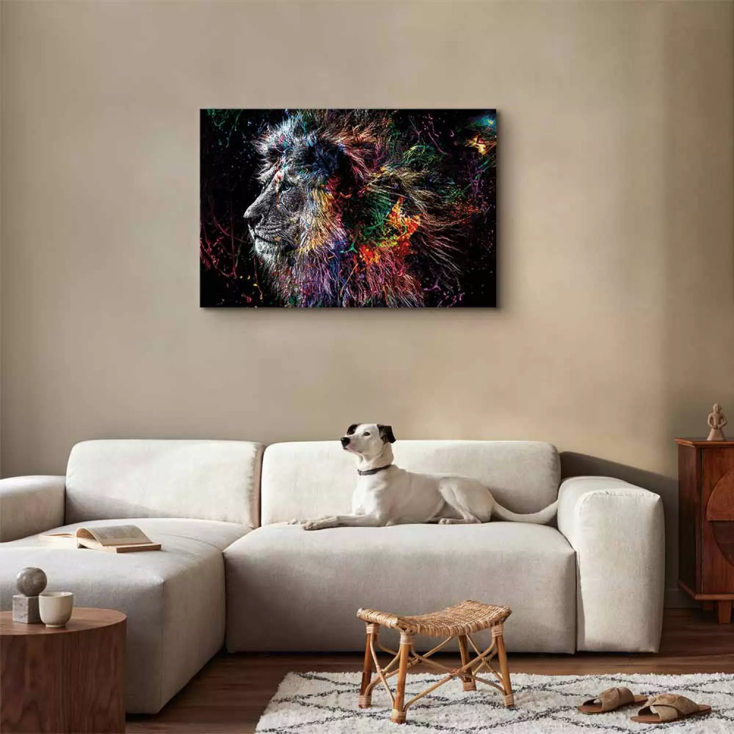 Canvas Print Crazy Lion Wide