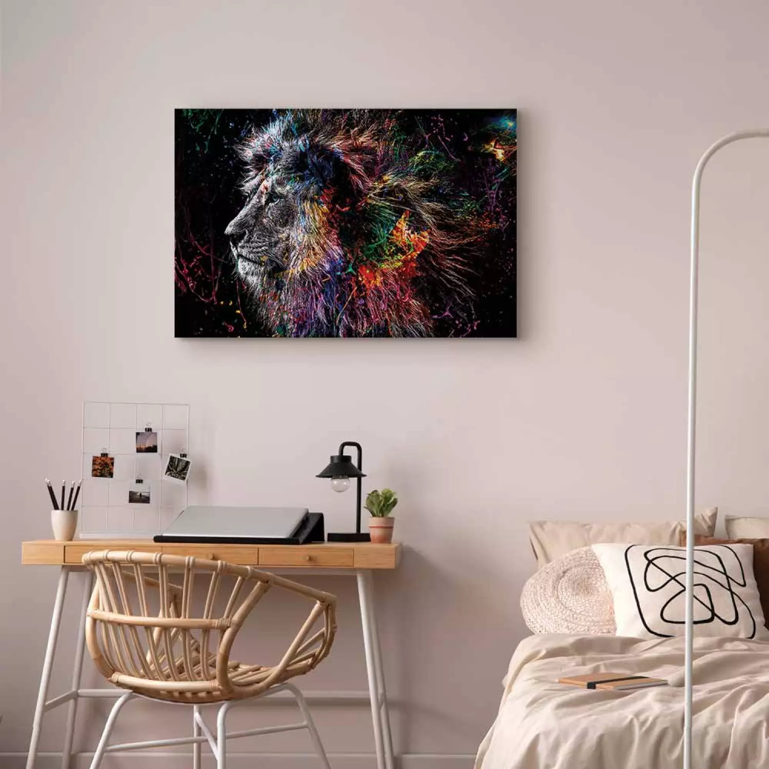 Canvas Print Crazy Lion Wide