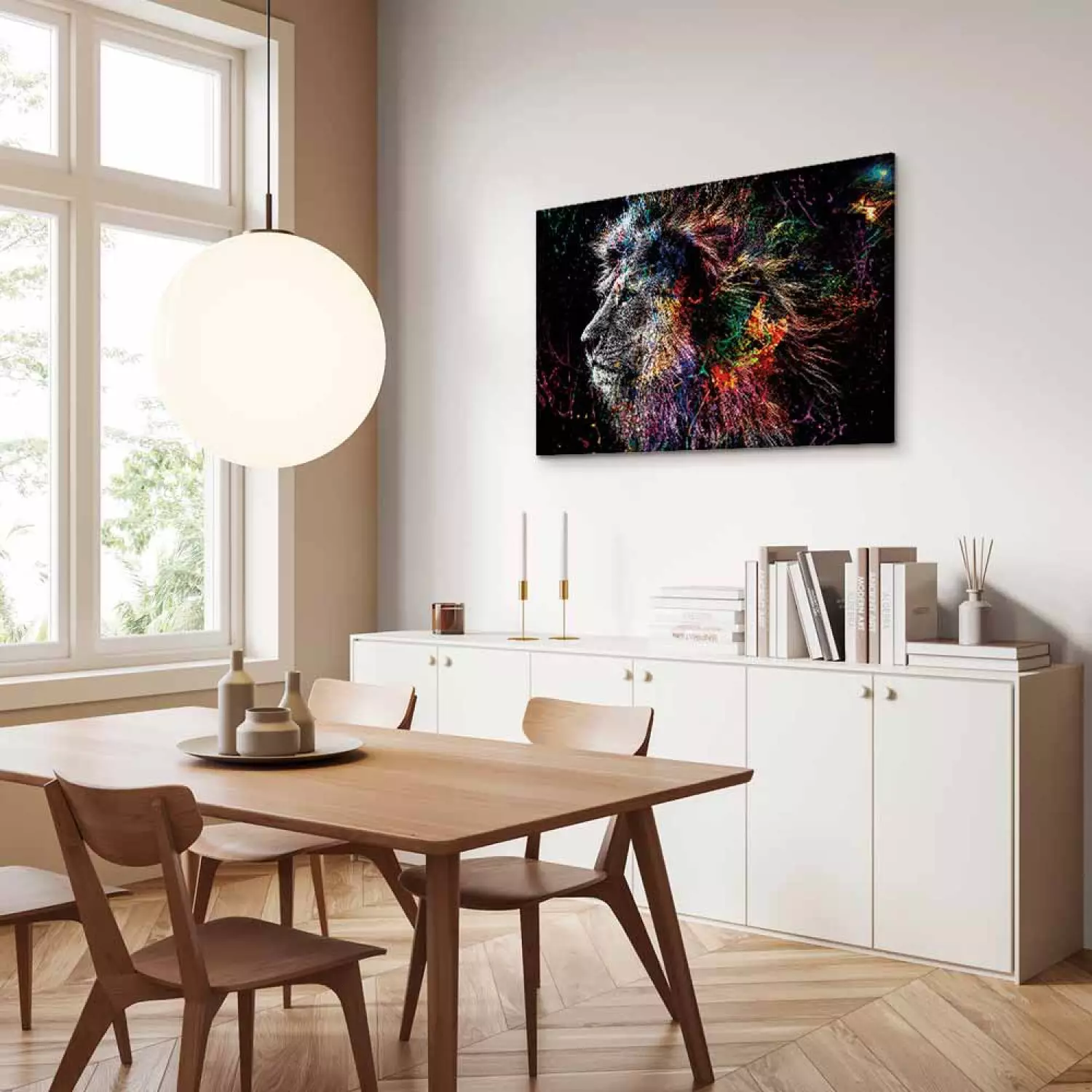 Canvas Print Crazy Lion Wide