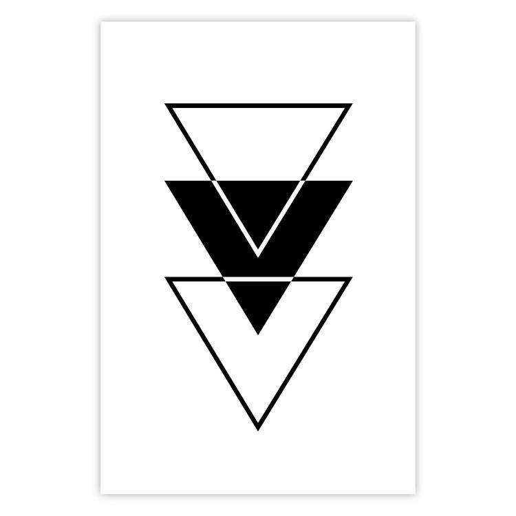 Poster Penetration - triangular abstract geometric figures on white background