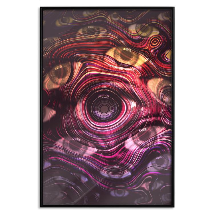 Poster Psychedelic Gaze - abstract colorful waves on background of eyes