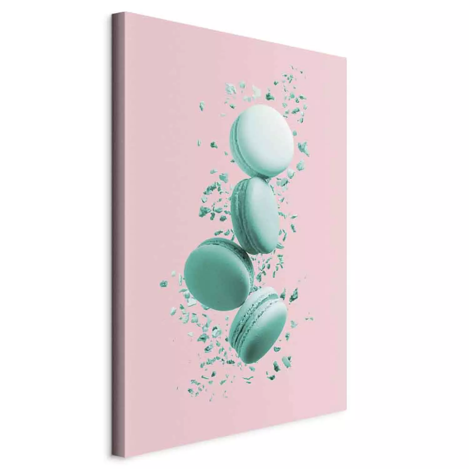 Canvas Flying Sweets vertical - food on a pastel background