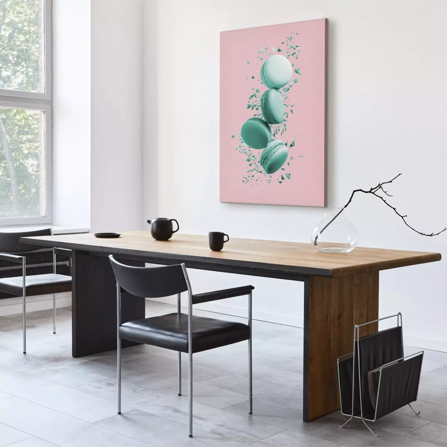 Canvas Flying Sweets vertical - food on a pastel background