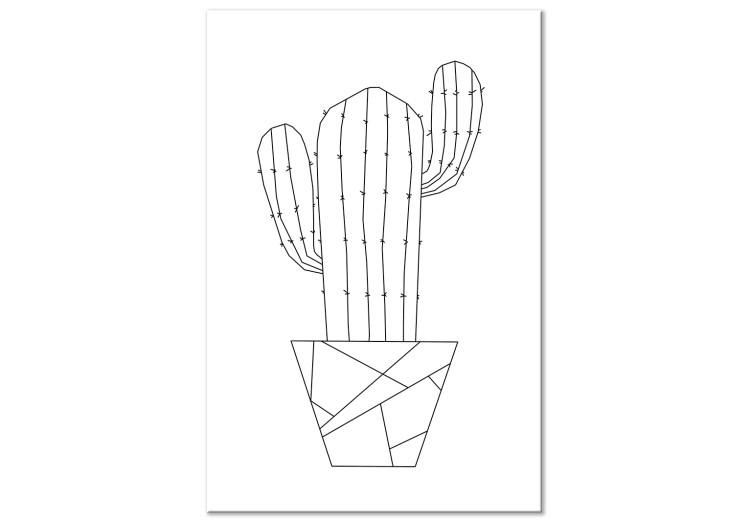 Canvas Wild Cactus (1-part) vertical - flower with geometric figures