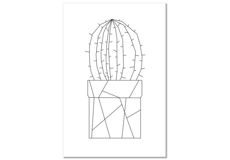 Canvas Graphic Cactus (1-part) vertical - flower with geometric figures