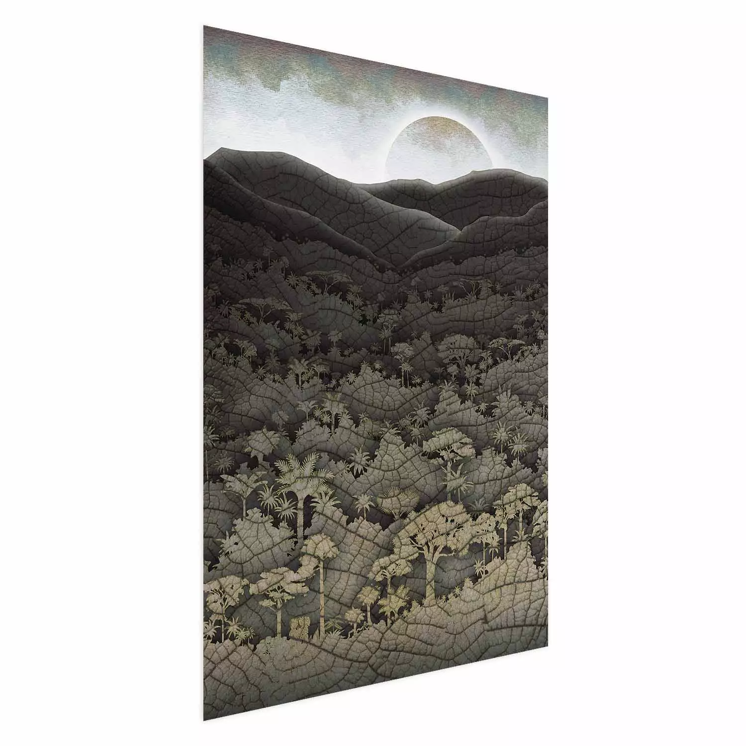 Wall Poster Jungle Structure - abstract texture of jungle on background of sky and moon