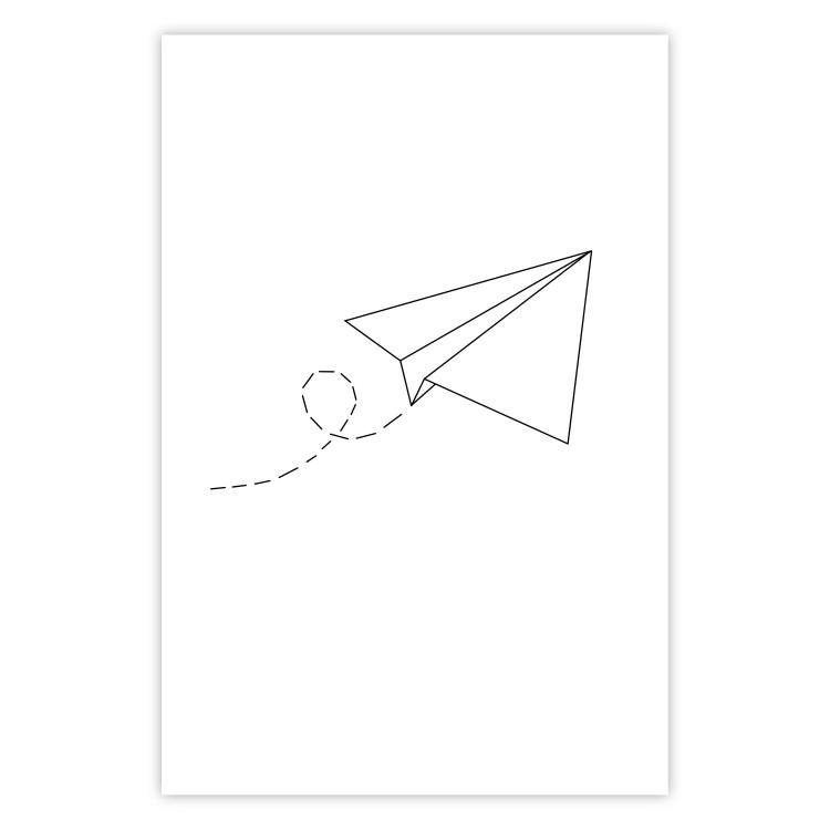 Poster Paper Airplane - abstract airplane with geometric figures