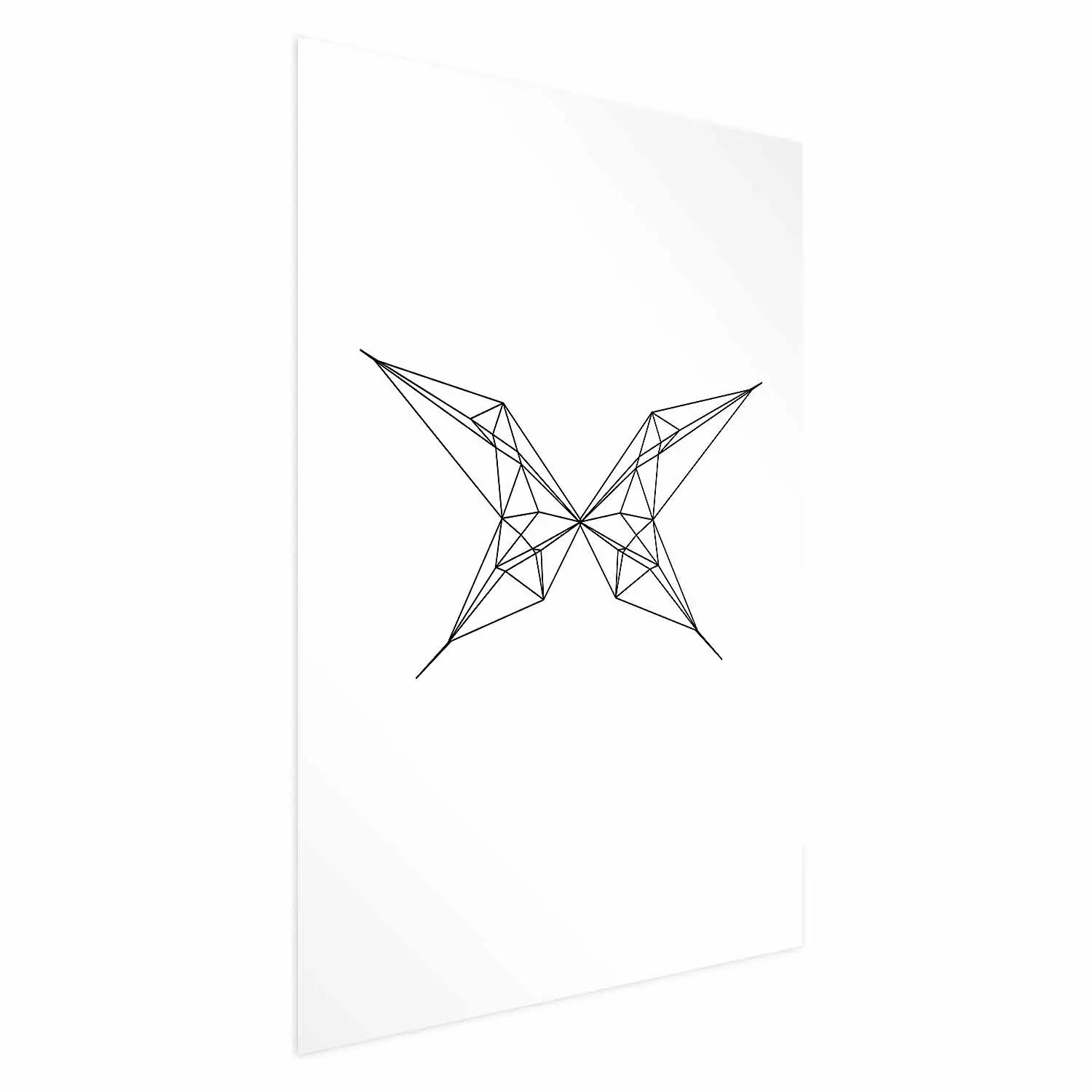Wall Poster Butterfly Drawing - abstract black line art with geometric figures
