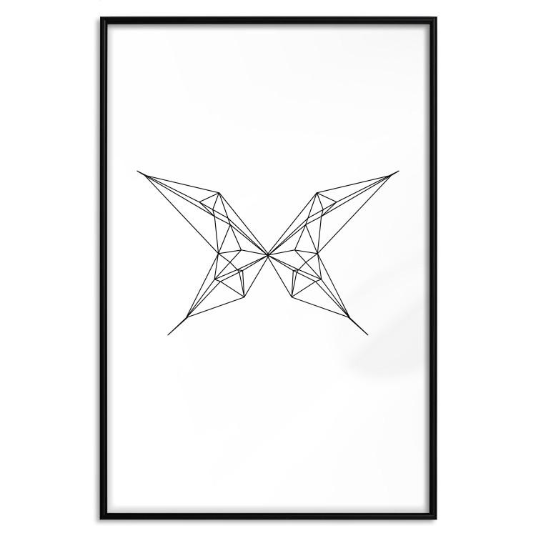Poster Butterfly Drawing - abstract black line art with geometric figures